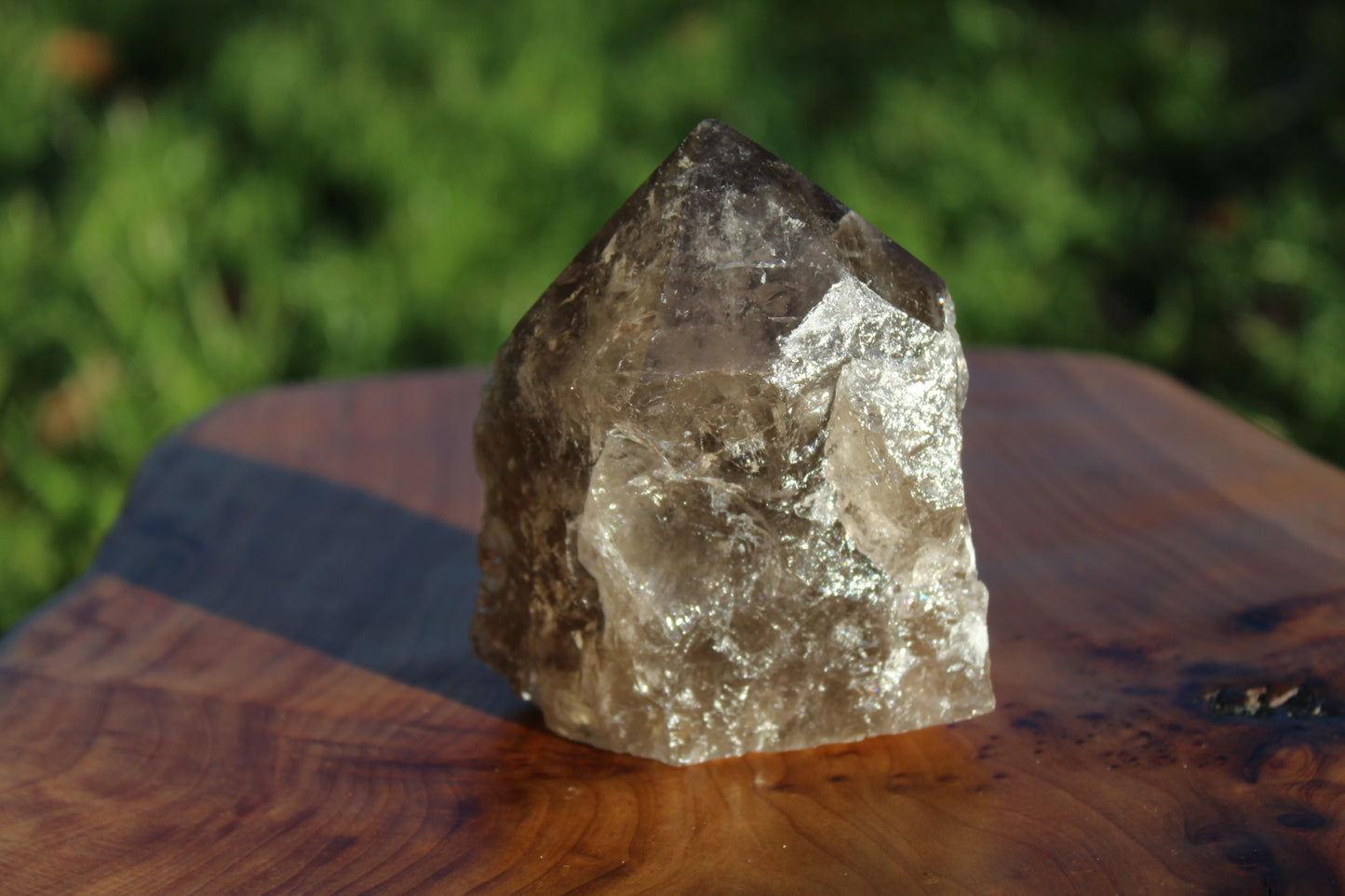 Smokey Quartz Rough And Polished Point.