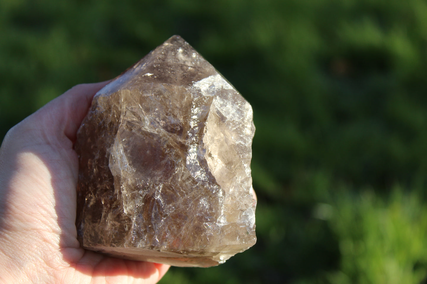 Smokey Quartz Rough And Polished Point.
