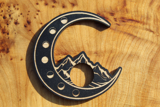 Wooden Moon And Mountain Sphere Holder