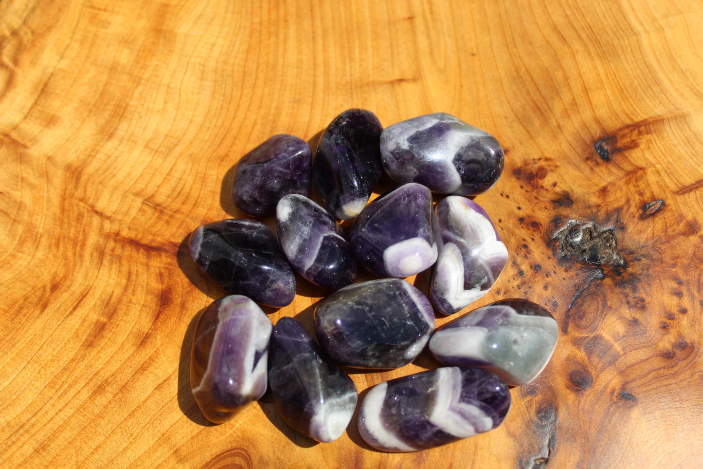 Chevron Amethyst Tumblestones