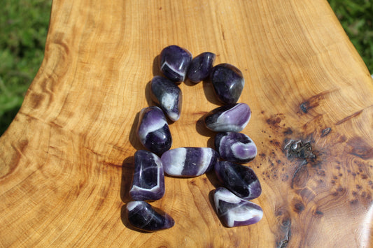 Chevron Amethyst Tumblestones