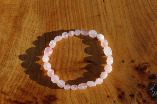 Rose Quartz Tumbled Bracelet