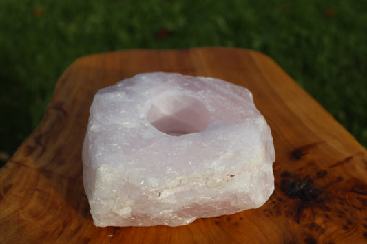 Rose Quartz Tea Light Holder